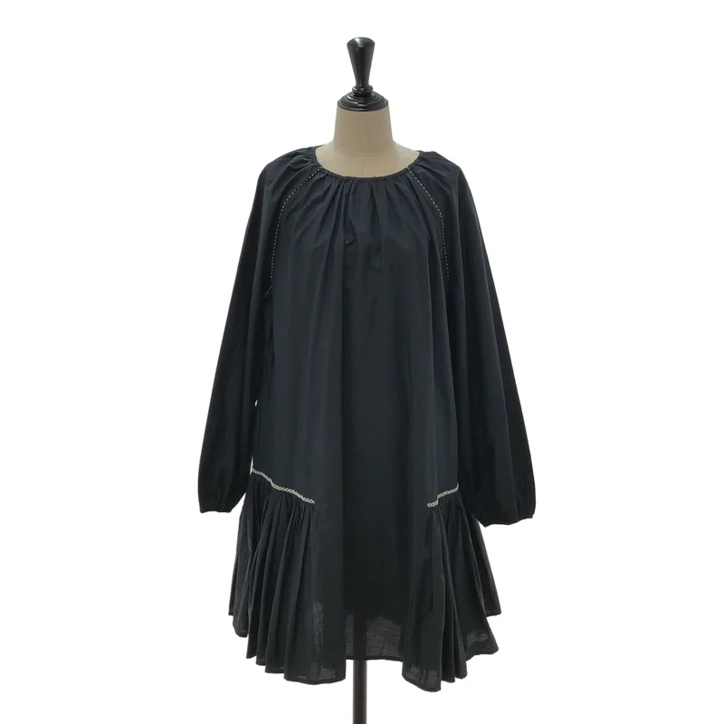 MERLETTE / マーレット | 2024AW | EMILE DRESS / コットン ステッチ ギャザーワンピース | SMALL | レディース