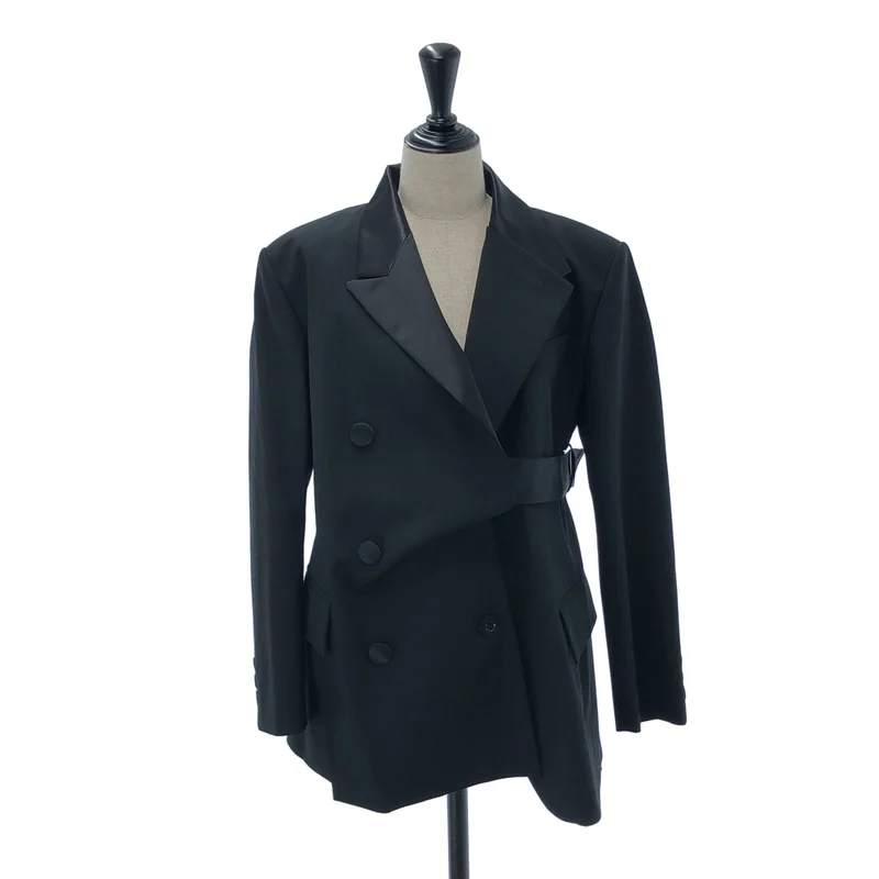 sacai / サカイ | ベルテッド ダブルブレスト テーラードジャケット | 1 | レディース