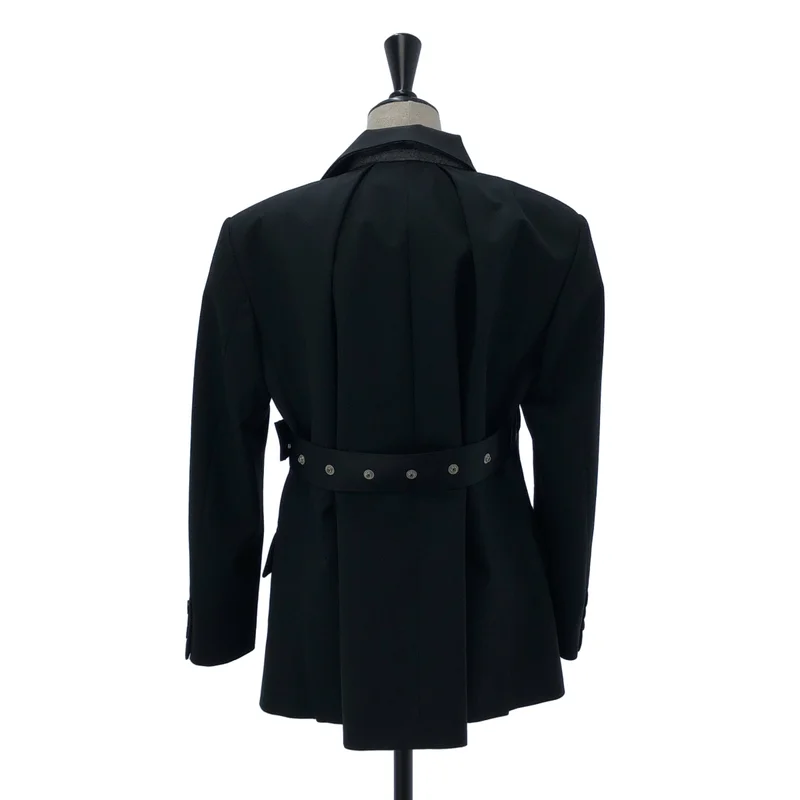 sacai / サカイ | ベルテッド ダブルブレスト テーラードジャケット | 1 | レディース