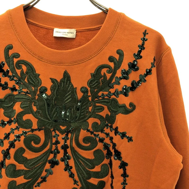 DRIES VAN NOTEN / ドリスヴァンノッテン | ボタニカル刺しゅう スパンコール装飾 スウェット | M | レディース