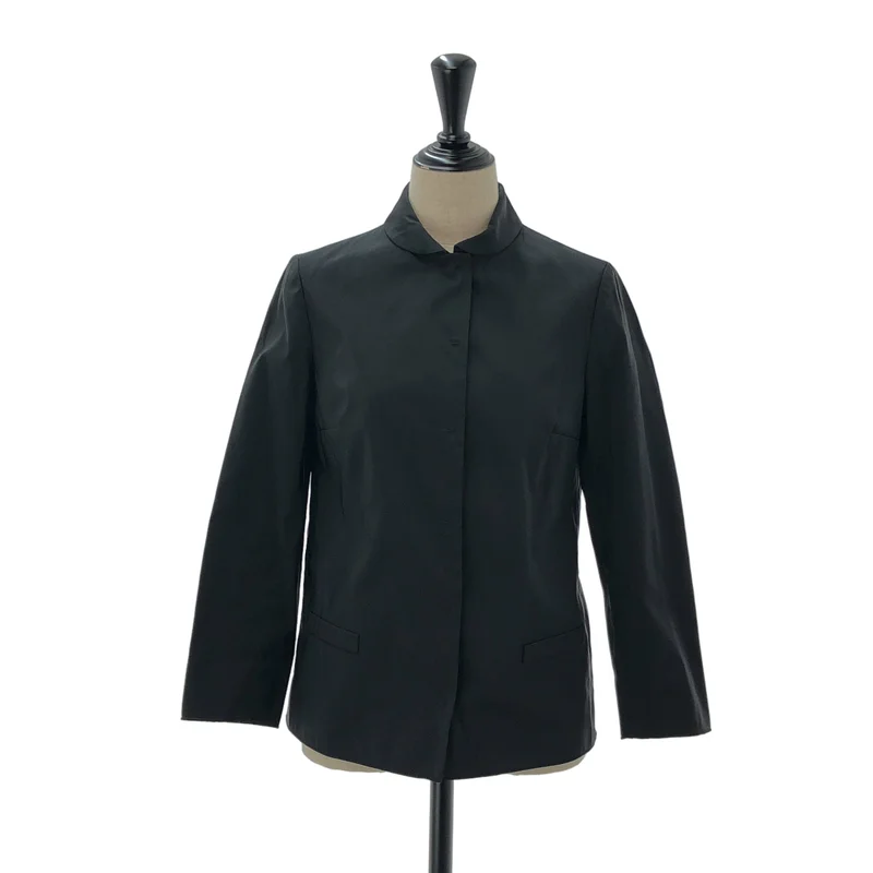 JIL SANDER NAVY / ジルサンダーネイビー | シルク混 ラウンドカラージャケット JDA029B JA042 31 | 34 | レディース