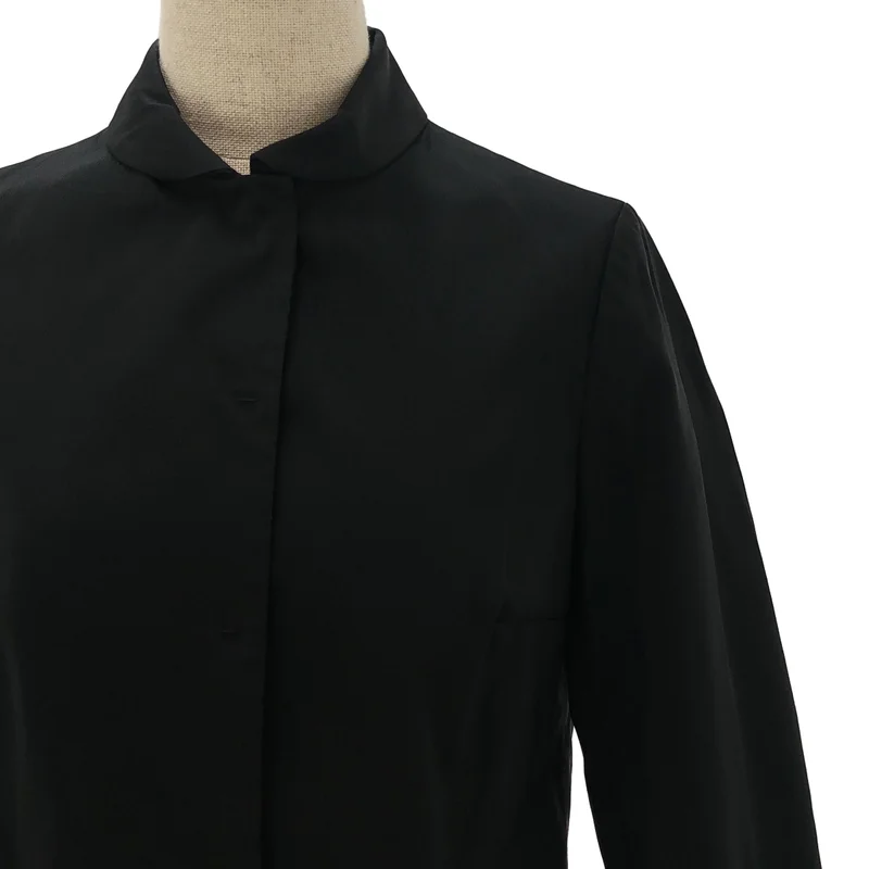 JIL SANDER NAVY / ジルサンダーネイビー | シルク混 ラウンドカラージャケット JDA029B JA042 31 | 34 | レディース