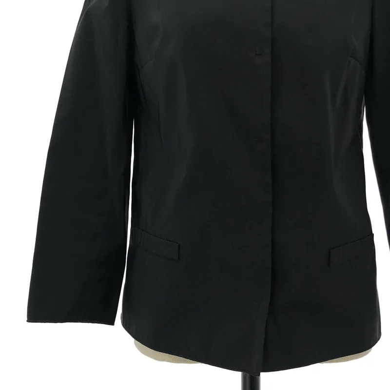 JIL SANDER NAVY / ジルサンダーネイビー | シルク混 ラウンドカラージャケット JDA029B JA042 31 | 34 | レディース