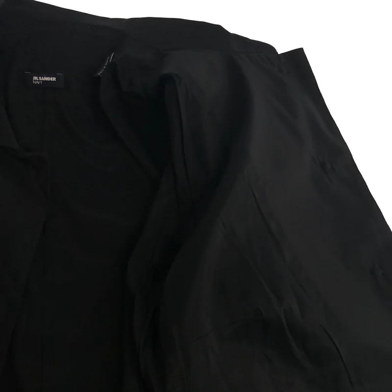 JIL SANDER NAVY / ジルサンダーネイビー | シルク混 ラウンドカラージャケット JDA029B JA042 31 | 34 | レディース