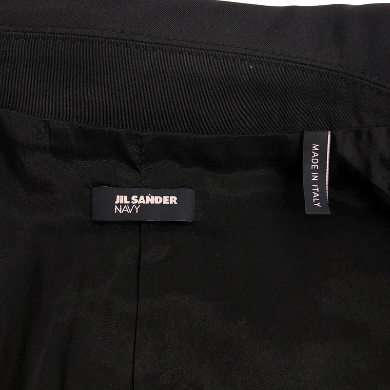 JIL SANDER NAVY / ジルサンダーネイビー | シルク混 ラウンドカラージャケット JDA029B JA042 31 | 34 | レディース