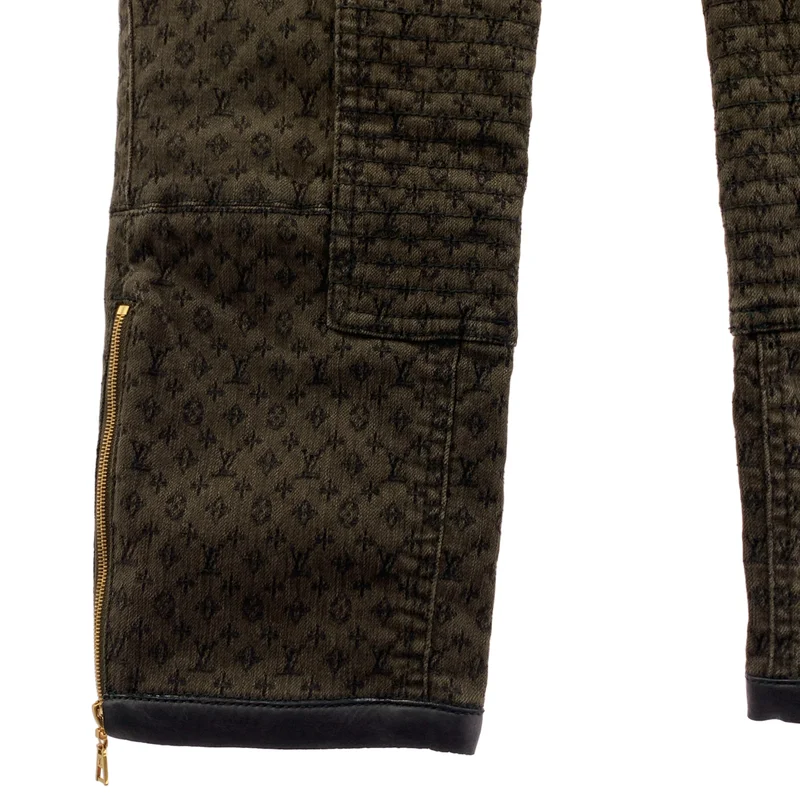 Louis Vuitton / ルイヴィトン | コットン モノグラム 裾ジップ パンツ | 40 | レディース