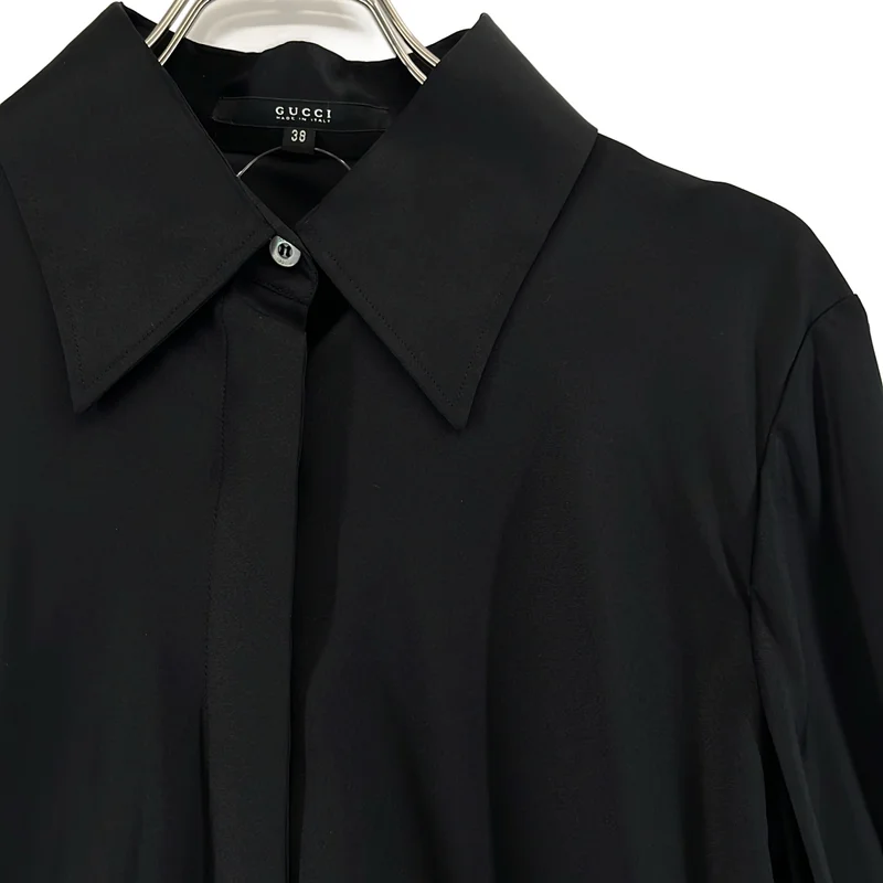 GUCCI / グッチ | シルク ダブルカフスシャツ | 38 | レディース