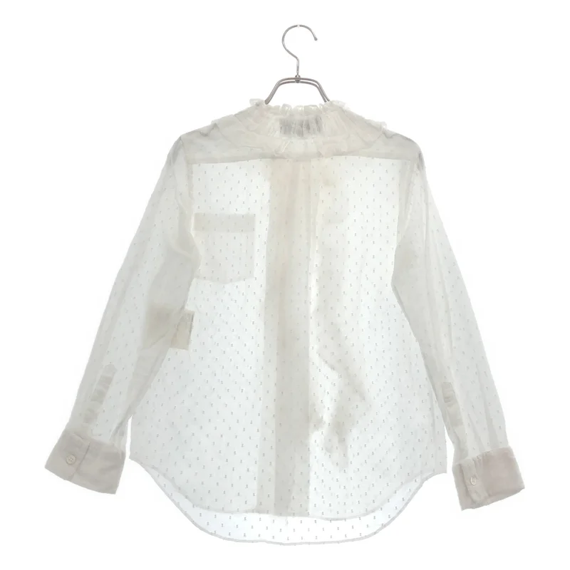 tricot COMME des GARCONS / トリココムデギャルソン | 2018SS | コットン フリル ドット シャツ | S | レディース