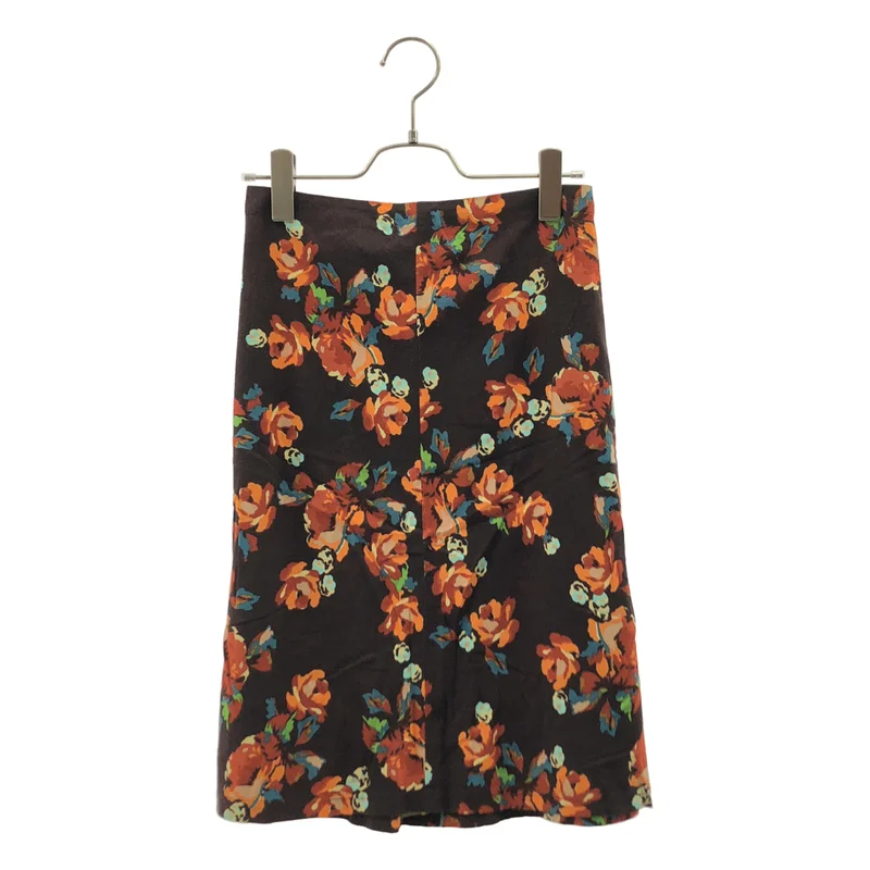 DRIES VAN NOTEN / ドリスヴァンノッテン | レーヨン 総柄 サイドジップ スカート | 36 | レディース