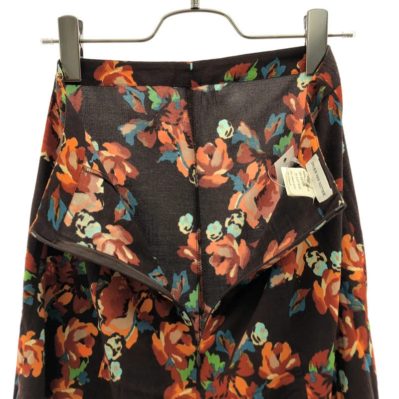 DRIES VAN NOTEN / ドリスヴァンノッテン | レーヨン 総柄 サイドジップ スカート | 36 | レディース