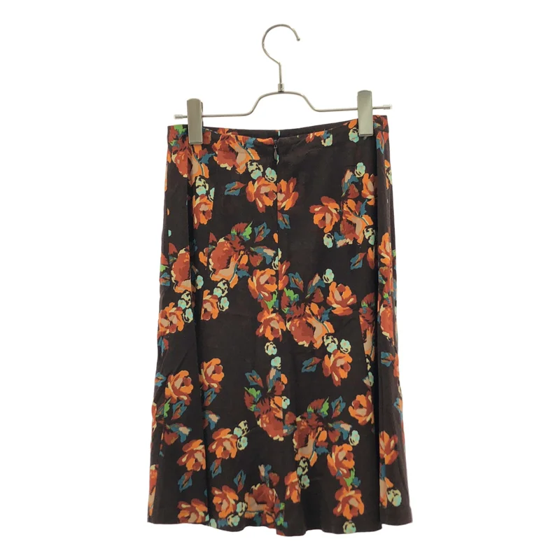 DRIES VAN NOTEN / ドリスヴァンノッテン | レーヨン 総柄 サイドジップ スカート | 36 | レディース