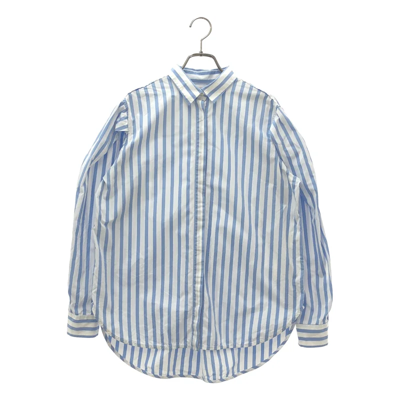 TOTEME / トーテム | コットン 比翼 ストライプシャツ | XS | レディース