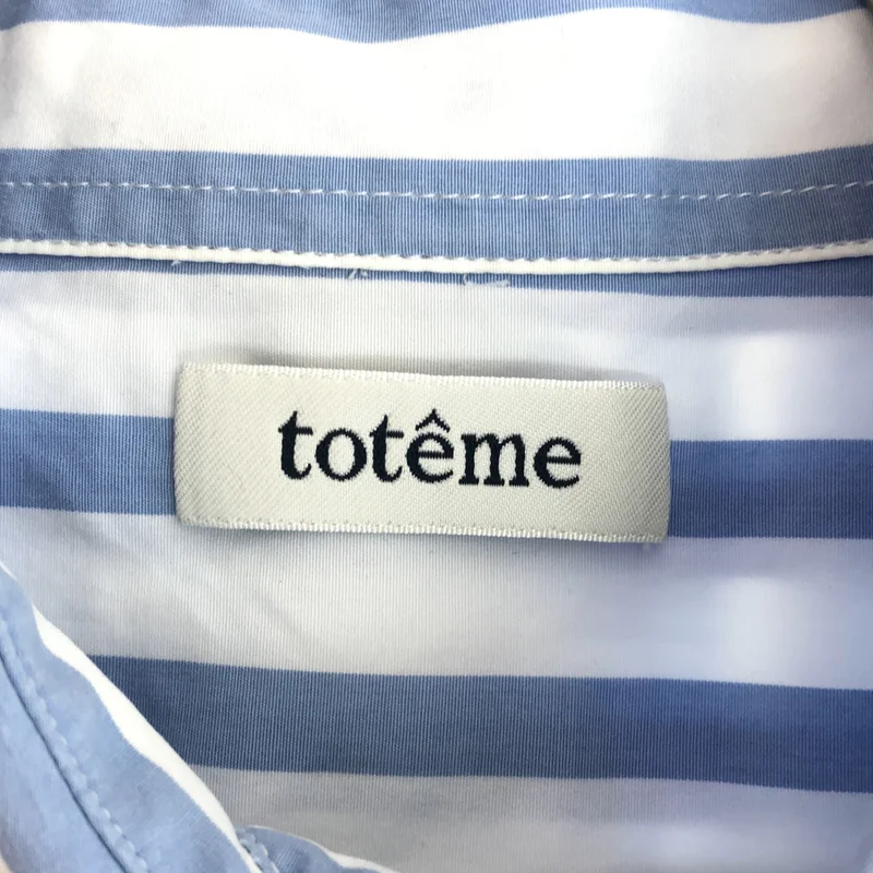 TOTEME / トーテム | コットン 比翼 ストライプシャツ | XS | レディース