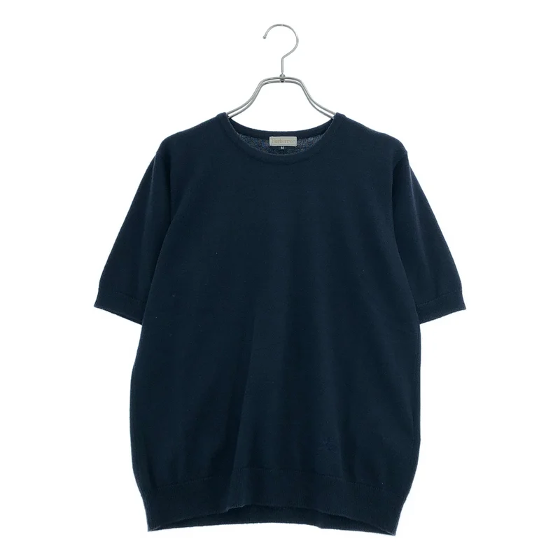 Burberrys / バーバリーズ | コットン ロゴ刺しゅう 半袖ニット | M | レディース
