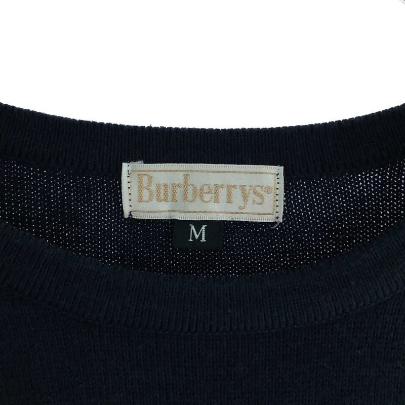 Burberrys / バーバリーズ | コットン ロゴ刺しゅう 半袖ニット | M | レディース