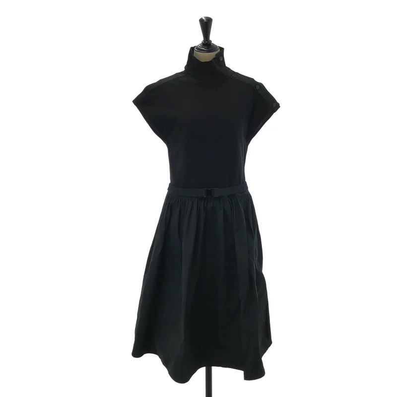 MONCLER / モンクレール | SS DRESS / 異素材切り替え ベルテッドワンピース | S | レディース
