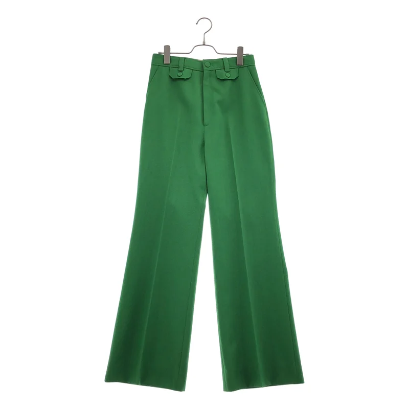 GUCCI / グッチ | 2021AW | ウール混 フラップポケット フレアスラックス | 40 | レディース