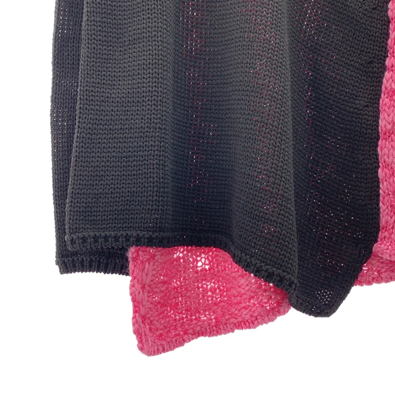 COMME des GARCONS HOMME PLUS / コムデギャルソンオムプリュス | 2025SS | バイカラー 切替 ローゲージ ニット | M | メンズ