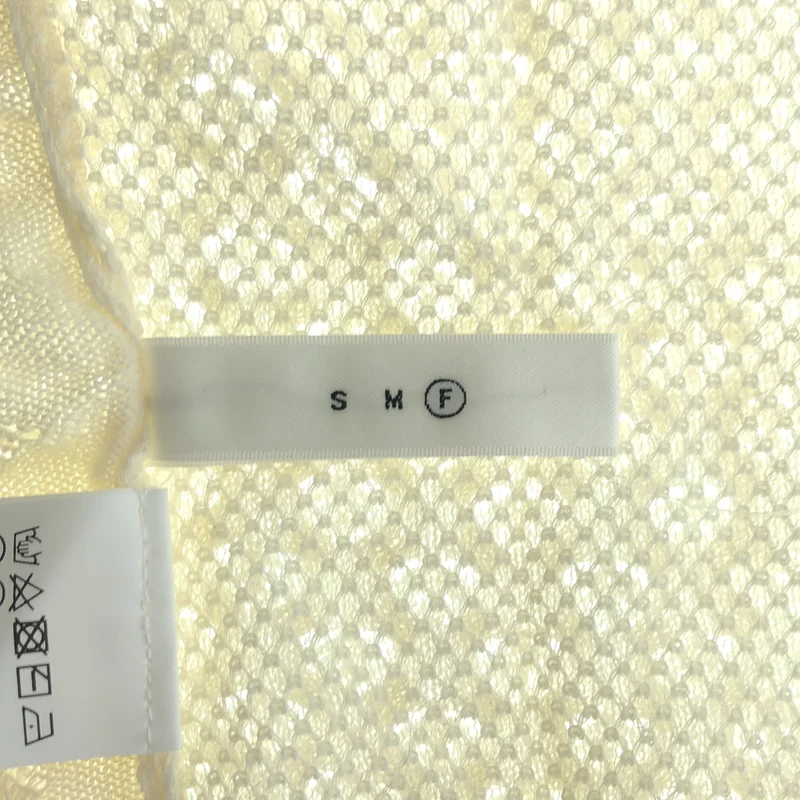 AMERI / アメリ | PUFF PASTRY KNIT TEE 透かし編み バックオープン クルーネックニット | F | レディース