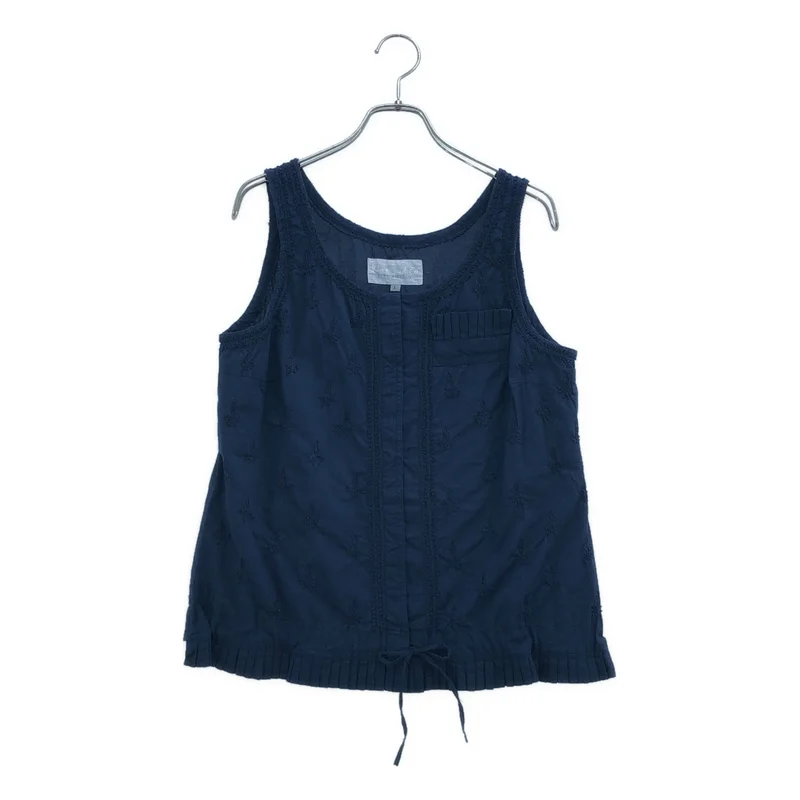 Khadi and Co / カディー&コー | コットン 刺しゅう ノースリーブブラウス | L | レディース