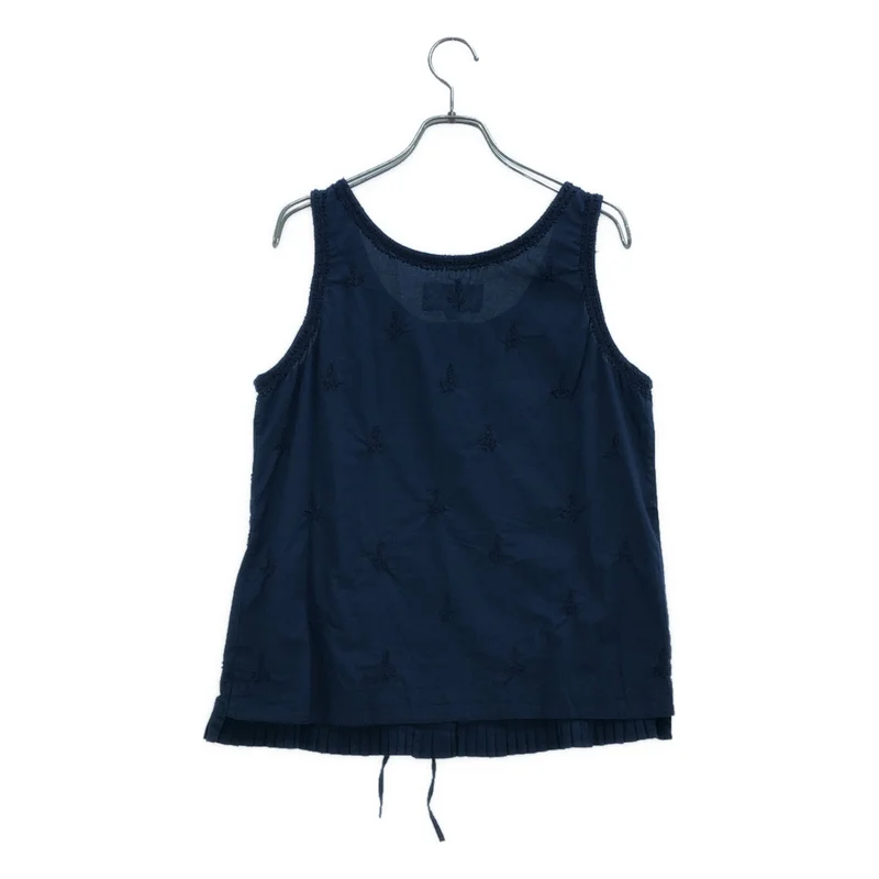 Khadi and Co / カディー&コー | コットン 刺しゅう ノースリーブブラウス | L | レディース