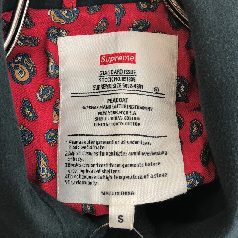 SUPREME / シュプリーム | ペイズリーライナー モールスキンピーコート 051305 | S | メンズ