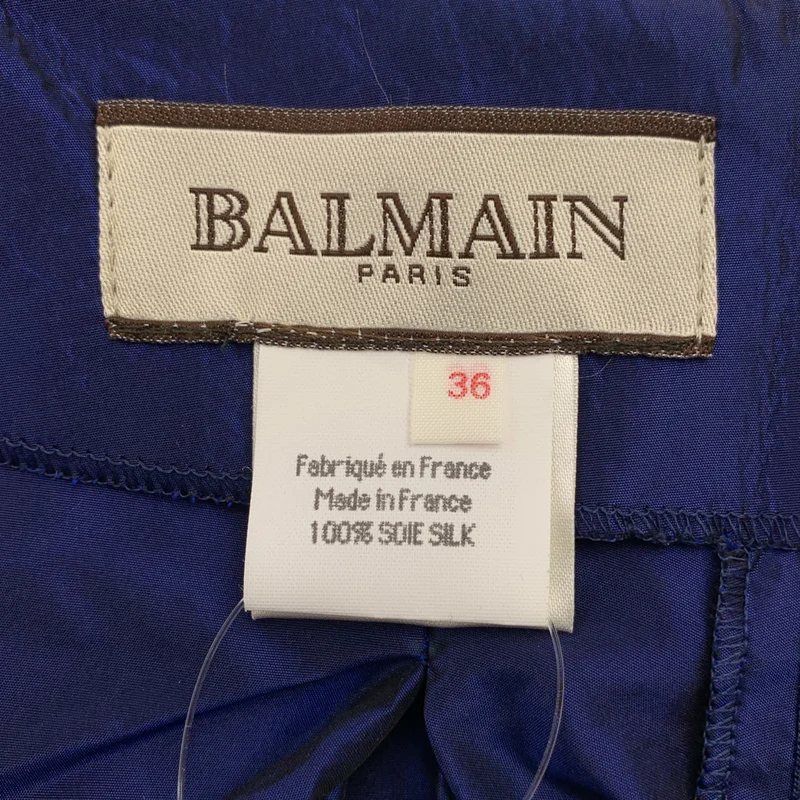 BALMAIN / バルマン | silk 100％ / シルク バックジップ ボリューム ワンピース | 36 | レディース