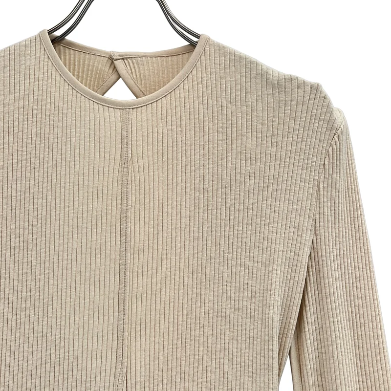Mame Kurogouchi / マメクロゴウチ | Crew Neck Open Back Ribbed Jersey Dress リブジャージーワンピース | 1 | レディース