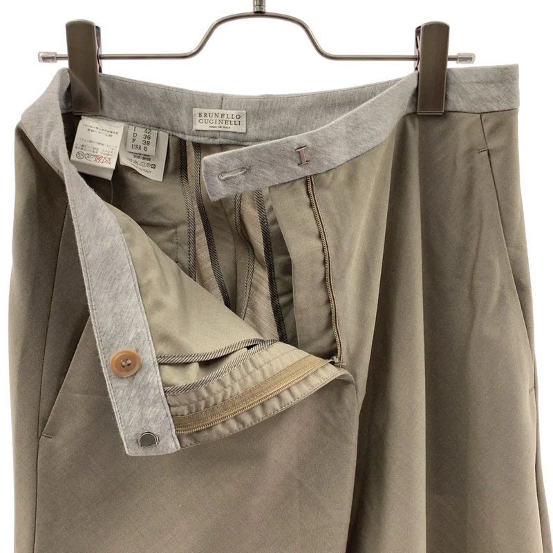 BRUNELLO CUCINELLI / ブルネロクチネリ | ウール シルク ワイドパンツ | 42 | レディース