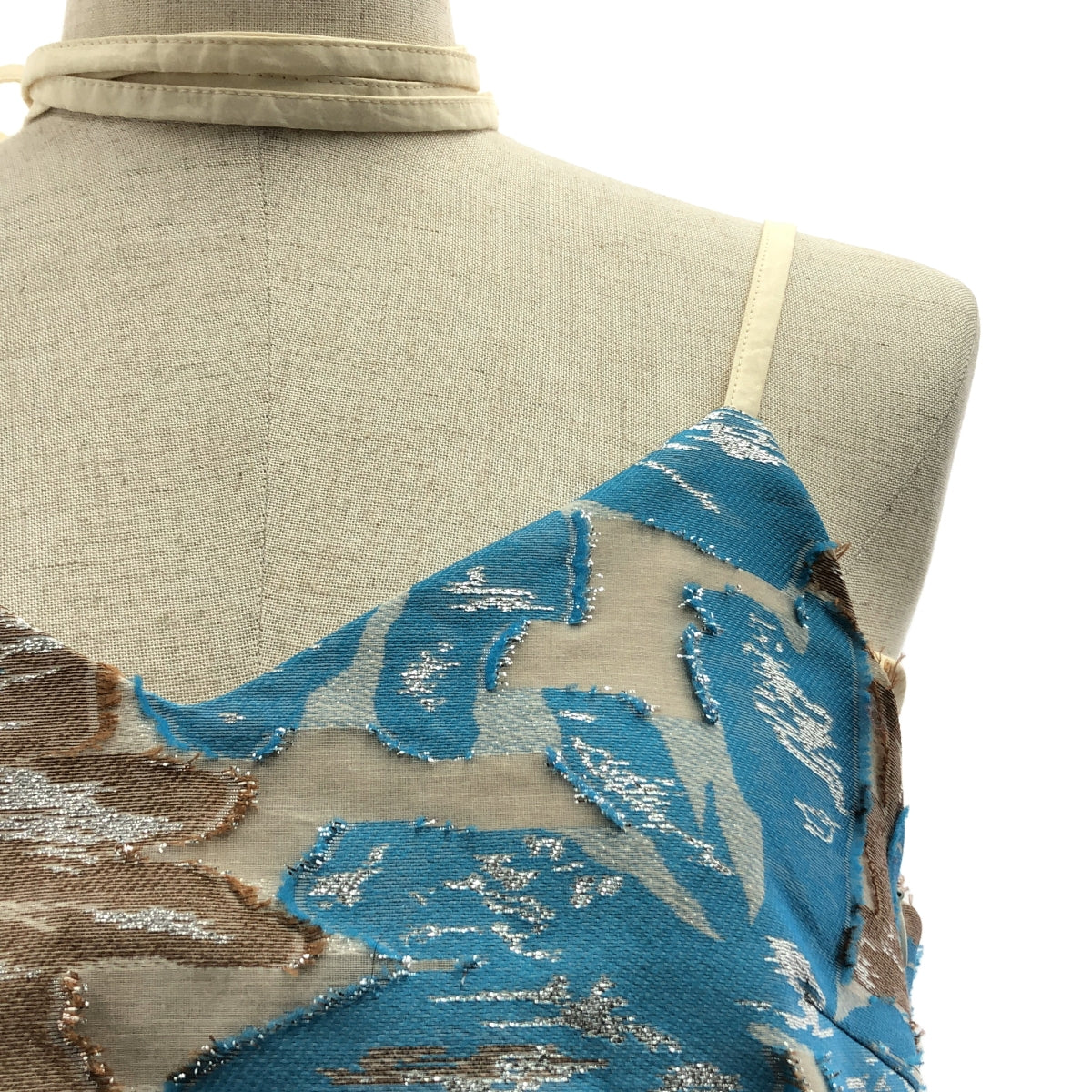 【美品】  MURRAL / ミューラル | 2023SS | Flower quartz jacquard camisole top / クオーツジャガード キャミソールトップ | ブルー/ブラウン/ベージュ | レディース 美品】 MURRAL / ミューラル | 2023SS | Flower quartz jacquard