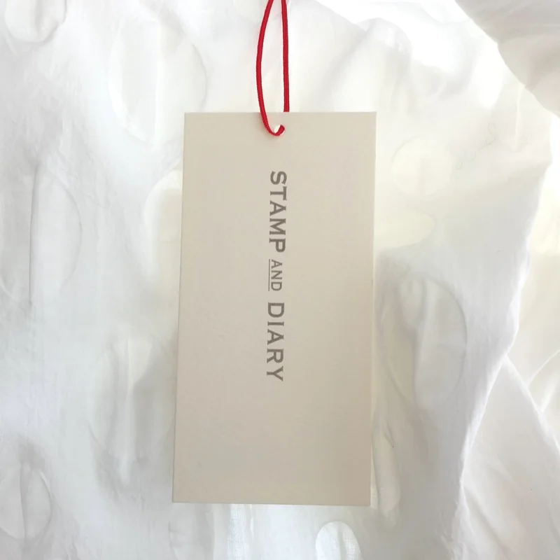 STAMP AND DIARY / スタンプアンドダイアリー | コットン ドット クルーネック Tシャツ | F | レディース