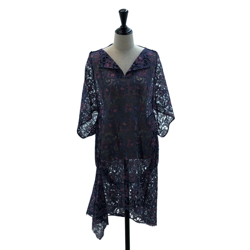 JUNYA WATANABE COMME des GARCONS / ジュンヤワタナベ | 2012SS | レース刺しゅう Vネック チュールワンピース | S | レディース