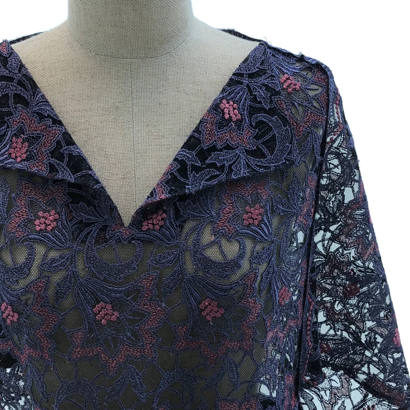 JUNYA WATANABE COMME des GARCONS / ジュンヤワタナベ | 2012SS | レース刺しゅう Vネック チュールワンピース | S | レディース