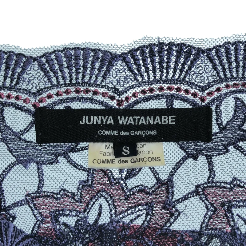 JUNYA WATANABE COMME des GARCONS / ジュンヤワタナベ | 2012SS | レース刺しゅう Vネック チュールワンピース | S | レディース