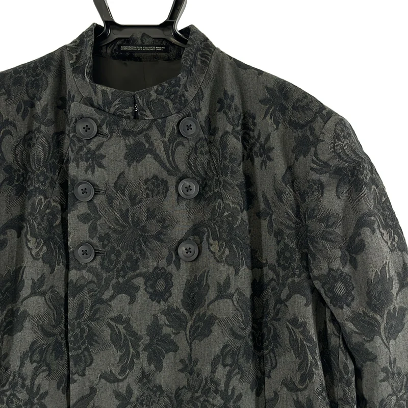 YOHJI YAMAMOTO POUR HOMME / ヨウジヤマモトプールオム | 2024AW | 墨染 ジャガード  女性プリント ダブルブレスト ロングジャケット コート | 2 | メンズ