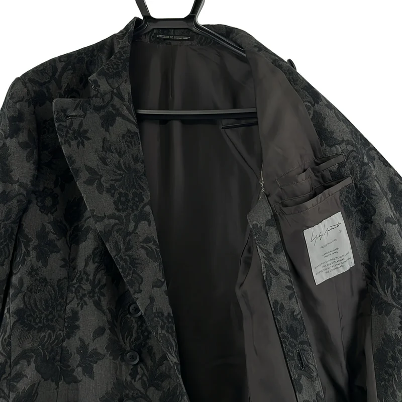 YOHJI YAMAMOTO POUR HOMME / ヨウジヤマモトプールオム | 2024AW | 墨染 ジャガード  女性プリント ダブルブレスト ロングジャケット コート | 2 | メンズ