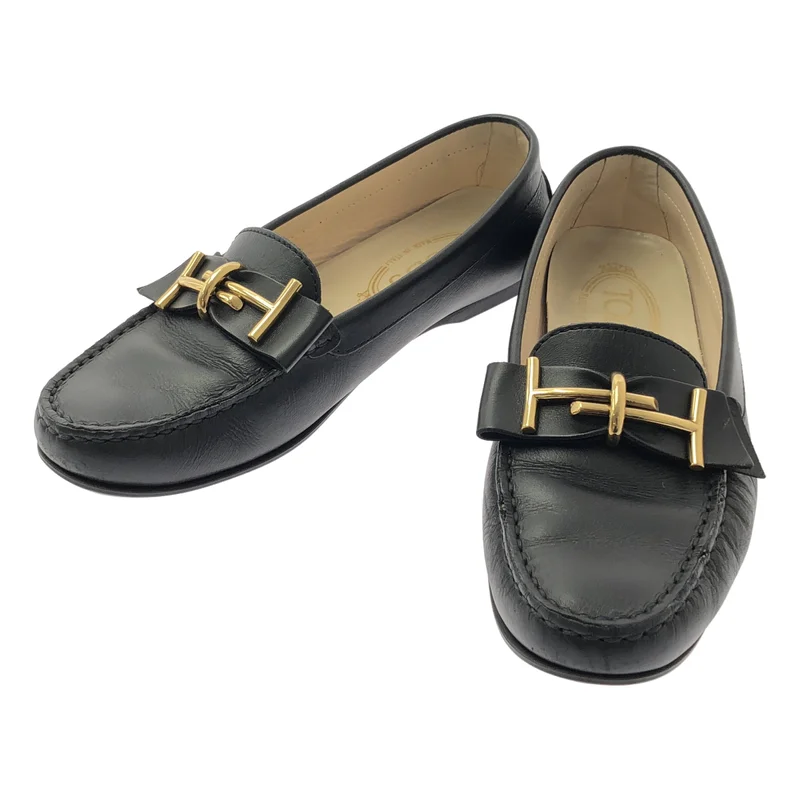 TOD'S / トッズ | ダブルT レザー ローファー | 35.5 | レディース