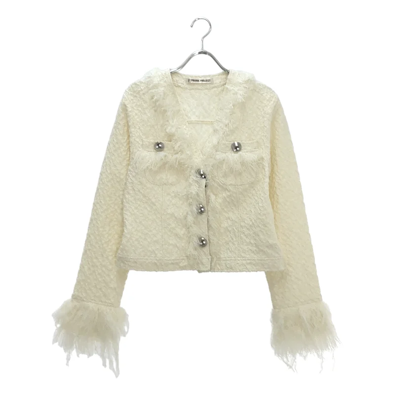 PRANK PROJECT / プランクプロジェクト | Fringe Jacquard Cardigan / フリンジ ジャガードカーディガン ジャケット | F | レディース