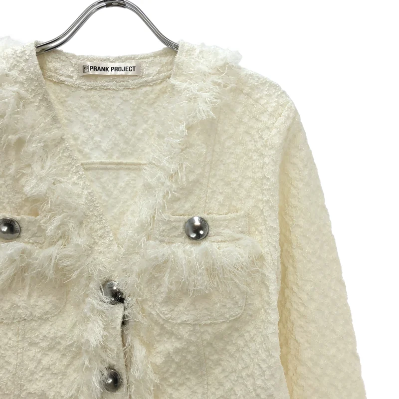 PRANK PROJECT / プランクプロジェクト | Fringe Jacquard Cardigan / フリンジ ジャガードカーディガン ジャケット | F | レディース