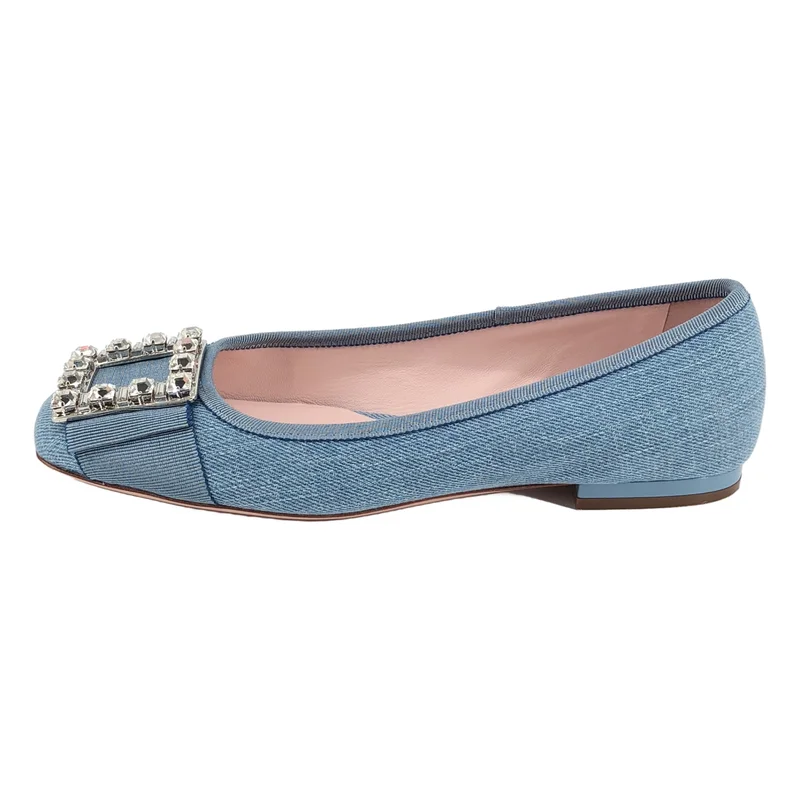 Roger Vivier / ロジェ・ヴィヴィエ | 2024SS | ビジュー装飾 デニム バレエシューズ | 37 | レディース