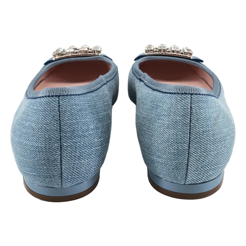 Roger Vivier / ロジェ・ヴィヴィエ | 2024SS | ビジュー装飾 デニム バレエシューズ | 37 | レディース