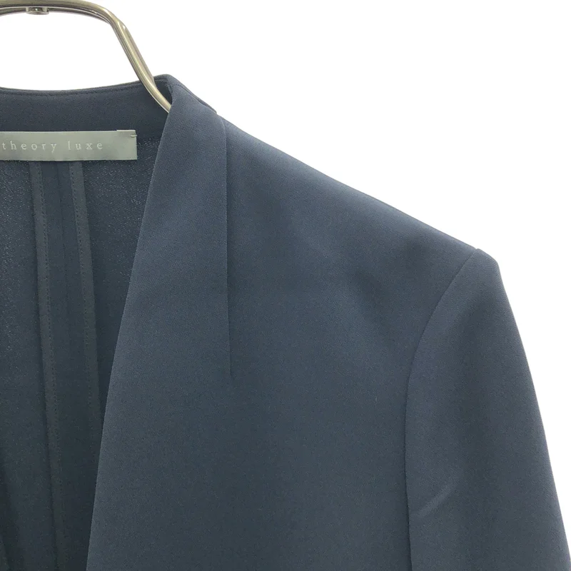 theory luxe / セオリーリュクス | トリアセテート フック式 ノーカラー ジャケット | S32 | レディース