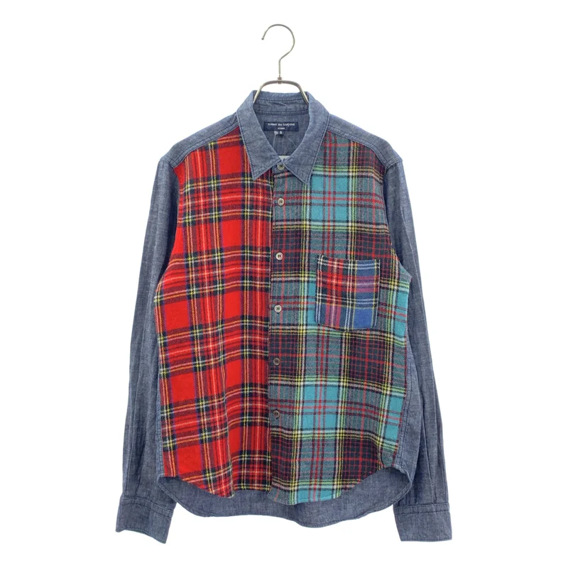COMME des GARCONS HOMME / コムデギャルソンオム | 2008AW | 異素材 切替 チェック シャツ | S | メンズ
