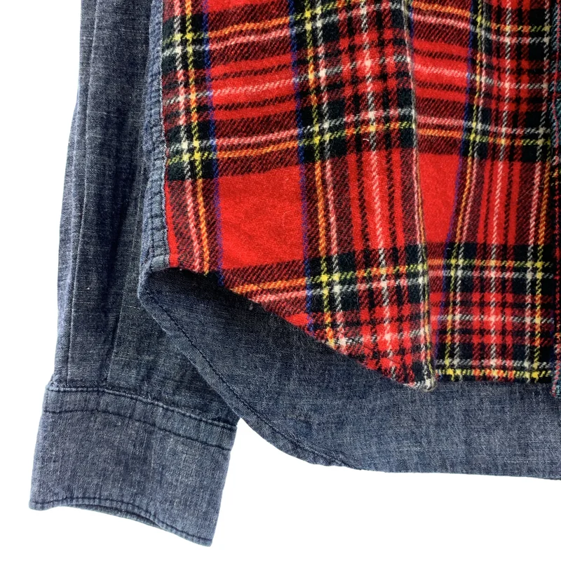 COMME des GARCONS HOMME / コムデギャルソンオム | 2008AW | 異素材 切替 チェック シャツ | S | メンズ
