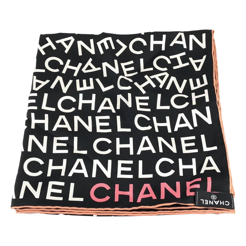 CHANEL / シャネル | ロゴ総柄 シルク スカーフ |