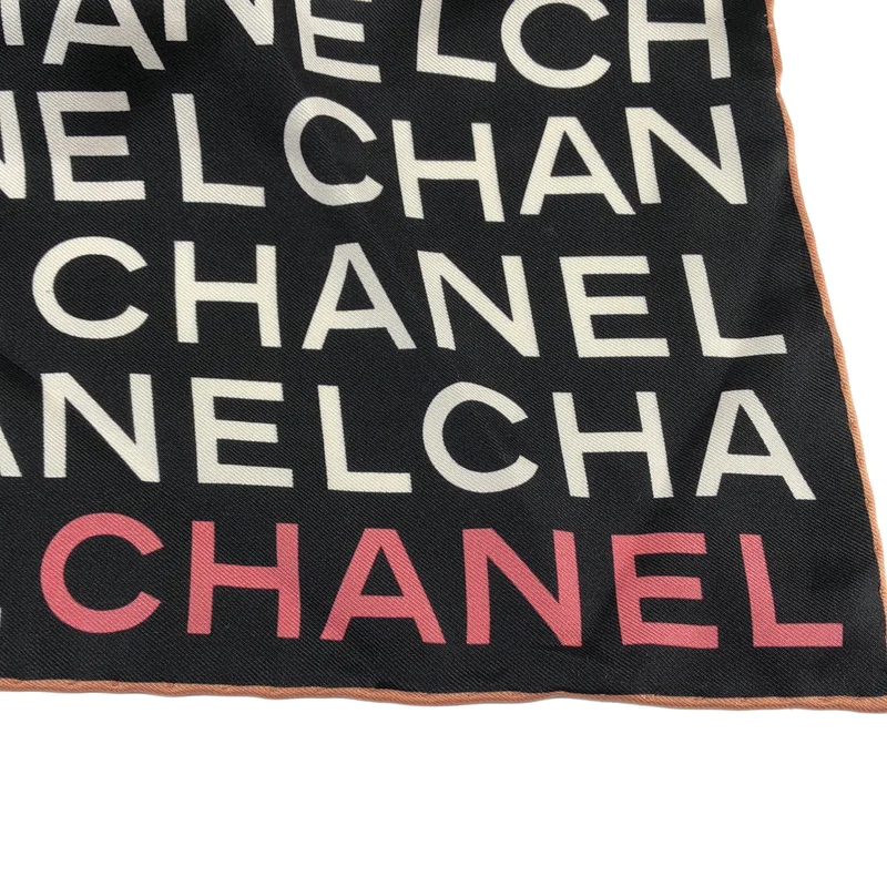 CHANEL / シャネル | ロゴ総柄 シルク スカーフ |
