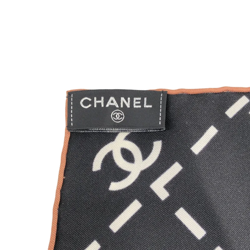 CHANEL / シャネル | ロゴ総柄 シルク スカーフ |
