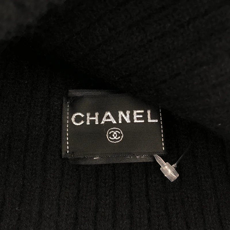 CHANEL / シャネル | cashmere 100％ / カシミヤ スパンコール ロゴ ニットキャップ ビーニー 帽子 |