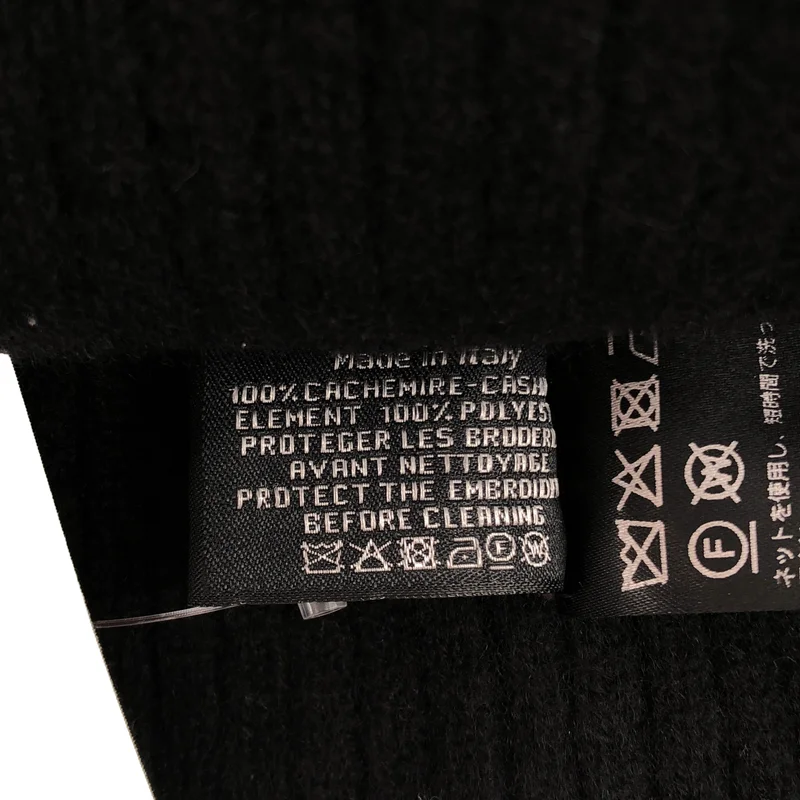 CHANEL / シャネル | cashmere 100％ / カシミヤ スパンコール ロゴ ニットキャップ ビーニー 帽子 |