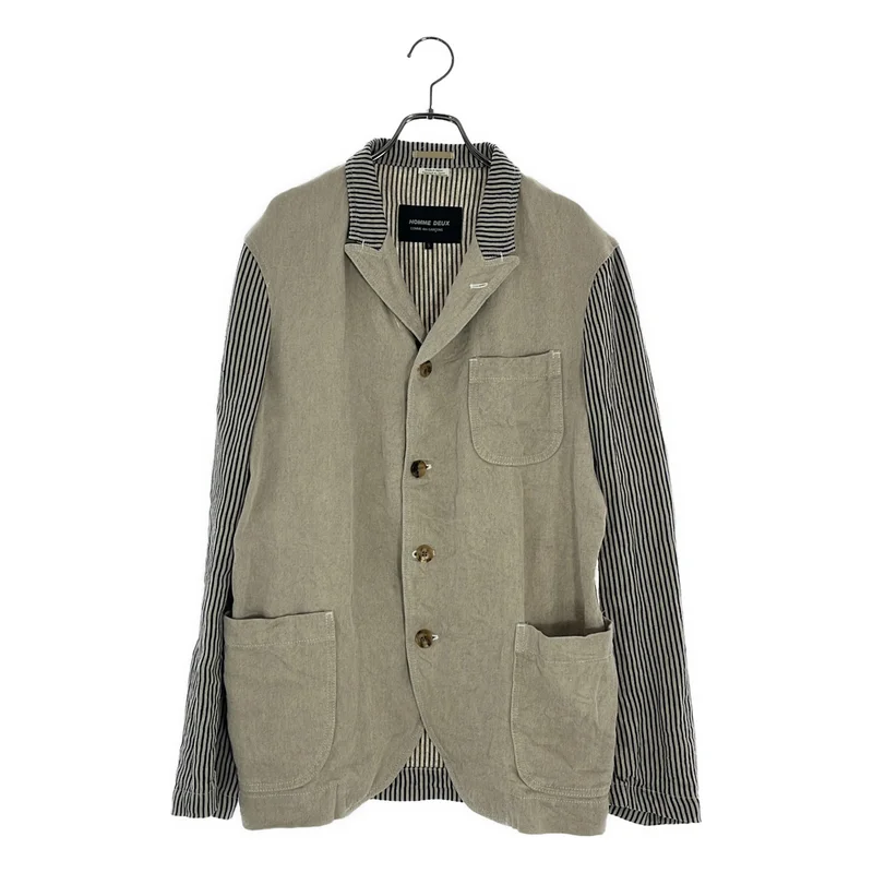 COMME des GARCONS HOMME DEUX / コムデギャルソンオムドゥ | 2014SS | 洗い加工 ストライプ切り替え 4B テーラードジャケット | S | メンズ